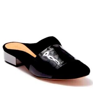 Schutz Eunice mule flat slide clog metallic heel